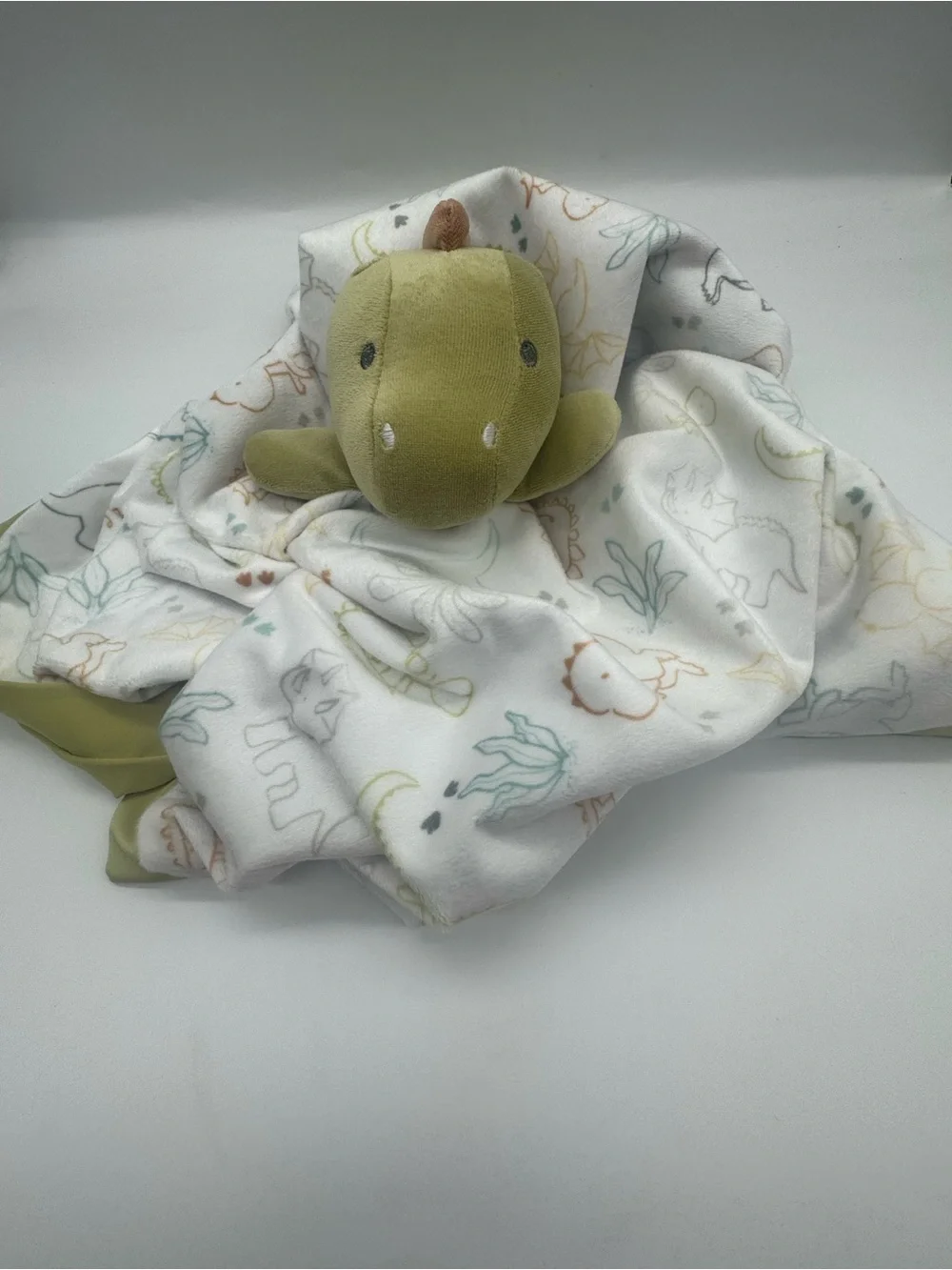 Lullaby Lane Green Plush Dino Security Blanket